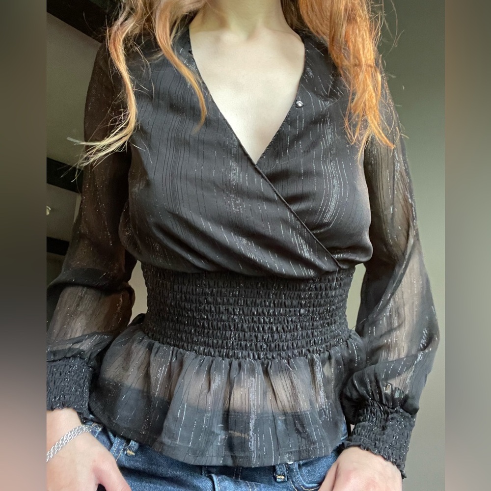 sheer sparkly blouse